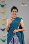Blue Mughal Georgette Traditional Half Saree | Lehenga For Girls !!!