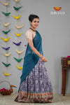 Blue Mughal Georgette Traditional Half Saree | Lehenga For Girls !!!