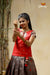 Traditional Red Semmal Pattu Pavadai For Girls