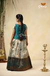 Traditional Dark Green Semmal Pattu Pavadai For Girls