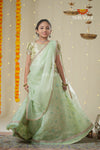 Festive Collection - Green Organza Maize Lehenga !!!