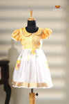 Yellow Frock Onam Organza Baby Frock For Kids