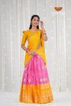 Pink Organza Rain Drop Traditional Half saree | Lehenga For Girls