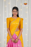 Pink Organza Rain Drop Traditional Half saree | Lehenga For Girls