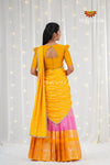 Pink Organza Rain Drop Traditional Half saree | Lehenga For Girls