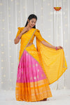 Pink Organza Rain Drop Traditional Half saree | Lehenga For Girls