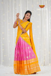 Pink Organza Rain Drop Traditional Half saree | Lehenga For Girls