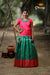 Traditional Green Antique Pendant Pattu Pavadai For Girls