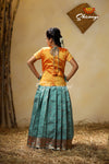 Teal Green Pepper Flower Pattu Pavadai For Special Occation !!!