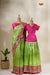 Paithani Parakeet Green Mom And Daughter Saree and Pattu Pavadai Combo Set !!!