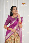 Magenta Peacock Forest Traditional Half saree | Lehenga For Girls !!!