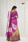 Magenta Peacock Forest Traditional Half saree | Lehenga For Girls !!!