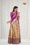 Magenta Peacock Forest Traditional Half saree | Lehenga For Girls !!!