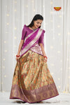 Magenta Peacock Forest Traditional Half saree | Lehenga For Girls !!!