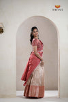 Traditional Sandal Pepper Seed Half Saree For Girls