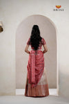 Traditional Sandal Pepper Seed Half Saree For Girls
