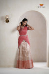 Traditional Sandal Pepper Seed Half Saree For Girls