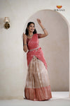 Traditional Sandal Pepper Seed Half Saree For Girls