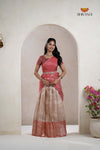 Traditional Sandal Pepper Seed Half Saree For Girls