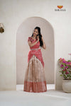 Traditional Sandal Pepper Seed Half Saree For Girls