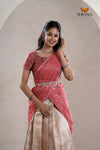 Traditional Sandal Pepper Seed Half Saree For Girls
