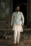 Elegant Green Pichwai Kurta For Boys