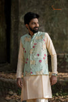 Elegant Green Pichwai Kurta For Boys