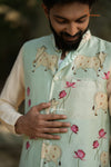 Elegant Green Pichwai Kurta For Boys