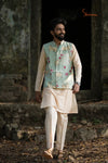 Elegant Green Pichwai Kurta For Boys