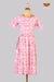 Pink Bagru Floral Frock For Kids 
