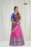 Pink Circle Peacock Traditional Half Saree | Lehenga For Girls !!!