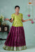 Premium Collection - Magenta Silk Floral Line Pattu Pavadai !!!