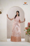 Peach Traditional purple mangoAlpha Half Saree | Lehenga For Girls