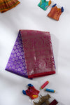 Purple Silk Pattu Pavadai Unstitched Material For Kids !!!