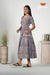 Rama Green Bagru Floral Frock For Kids