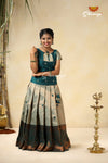 Traditional Dark Green Semmal Pattu Pavadai For Girls