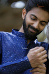 Elegant Navy Blue Sequence Boys Kurta