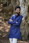 Elegant Navy Blue Sequence Boys Kurta