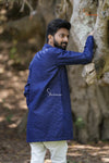 Elegant Navy Blue Sequence Boys Kurta