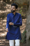 Elegant Navy Blue Sequence Boys Kurta