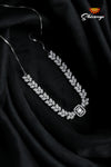 Zircon necklace Square design with cz stones