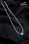 Zircon necklace Square design with cz stones