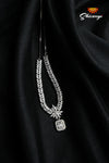 Zircon necklace Square design with cz stones