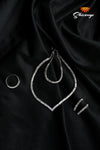 Zircon necklace Square design with cz stones
