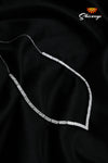 Zircon necklace Square design with cz stones
