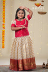 Festive Collection - Red Smoky Wave Pattu Pavadai !!!
