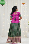 Festive Collection - Dark Green Satin Butta Pattu Pavadai