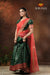 Semi Silk Green with Red Peacock Parade Half saree !!!