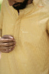 Elegant Light Yellow Sequence Kurta For Boys