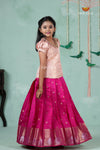 Premium Collection - Pink Silk Floral Butta Pattu Pavadai !!!